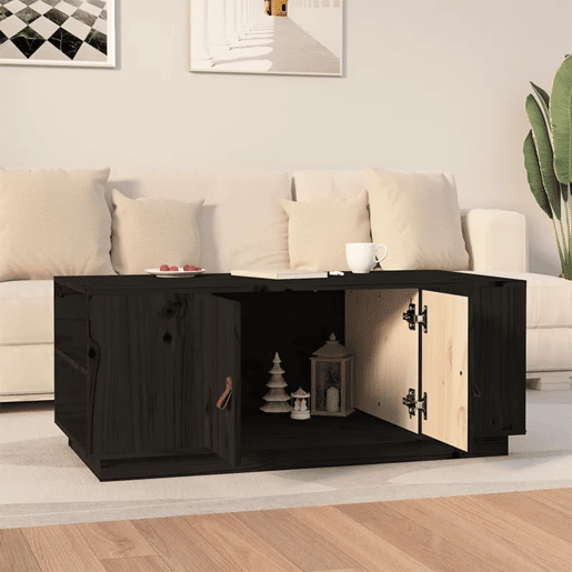 Mesa de Centro, Mesa baixa, 100x50x41 cm pinho maciço preto