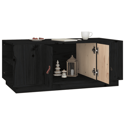 Mesa de Centro, Mesa baixa, 100x50x41 cm pinho maciço preto