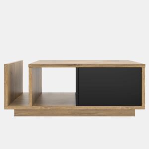 Mesa de centro com LED - Design moderno, arrumação oculta - Natural