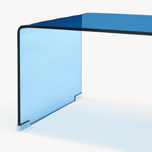 Mesa de centro Väsas montada vidro temperado 90x45x35 cm Azul en.casa