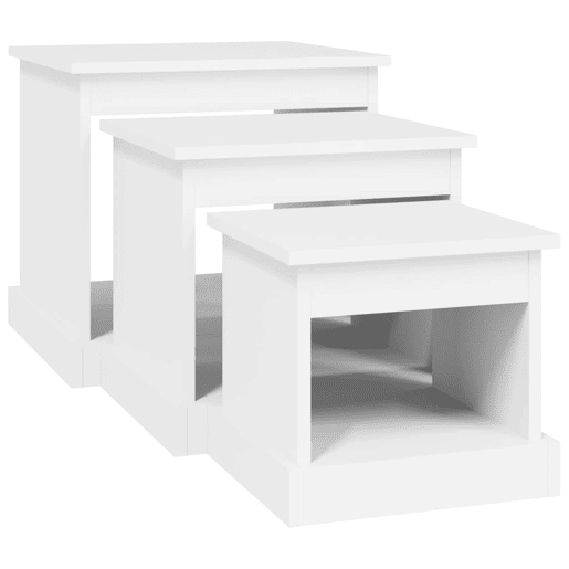 3pcs Mesas de Centro - Mesas baixas derivados de madeira branco