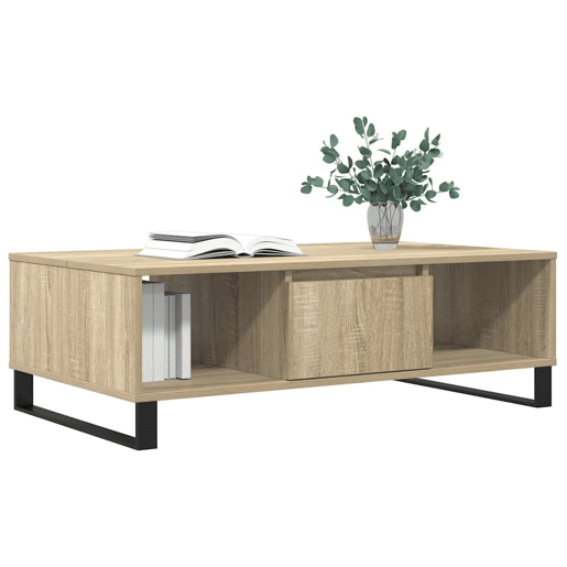 Mesa de Centro, Mesa baixa, 104x60x35cm derivados de madeira carvalho sonoma