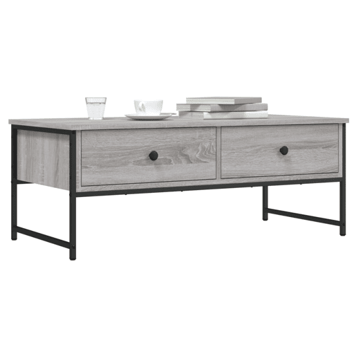 Mesa de Centro, Mesa baixa, 101x49x39,5 cm derivados madeira cinzento sonoma