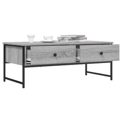 Mesa de Centro, Mesa baixa, 101x49x39,5 cm derivados madeira cinzento sonoma