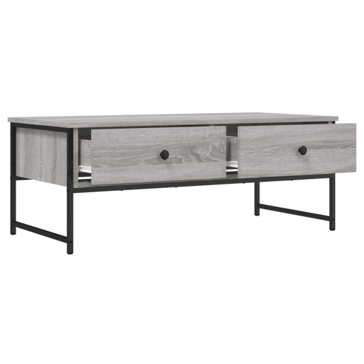 Mesa de Centro, Mesa baixa, 101x49x39,5 cm derivados madeira cinzento sonoma