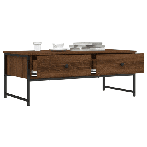 Mesa de Centro, Mesa baixa, 101x49x39,5 cm derivados madeira carvalho castanho