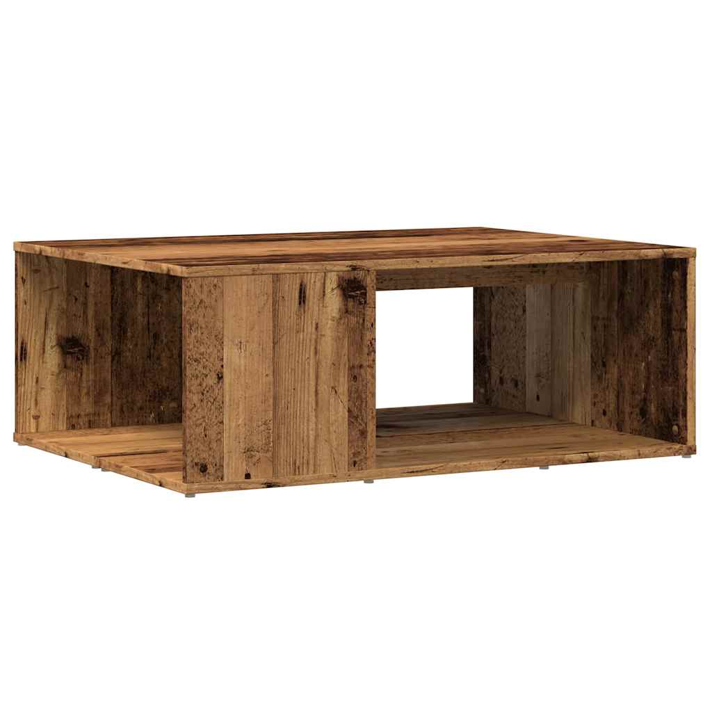 mesa de cafe - mesa de centro madera de ingenieria envejecida 90x67x33 cm