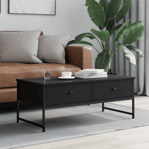 Mesa de Centro, Mesa baixa, 101x49x39,5 cm derivados de madeira preto