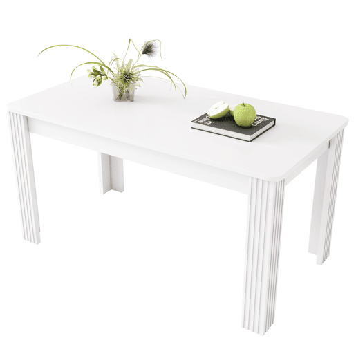 Mesa de jantar 120x80 - Moderna, robusta, com quatro pernas, estilo simples - Branca