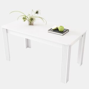 Mesa de jantar 120x80 - Moderna, robusta, com quatro pernas, estilo simples - Branca