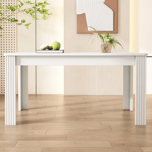 Mesa de jantar 120x80 - Moderna, robusta, com quatro pernas, estilo simples - Branca