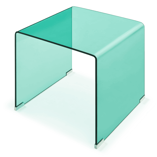 Mesa lateral de vidro Varlofrek montada 50x50x50 cm Verde en.casa