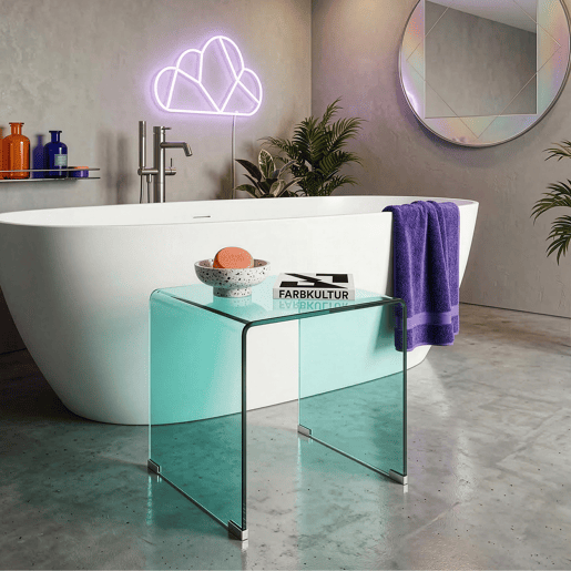 Mesa lateral de vidro Varlofrek montada 50x50x50 cm Verde en.casa