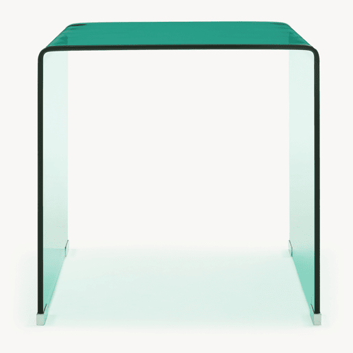 Mesa lateral de vidro Varlofrek montada 50x50x50 cm Verde en.casa