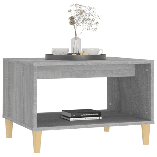 Mesa de Centro, Mesa baixa, 60x50x40 cm derivados de madeira cinzento sonoma