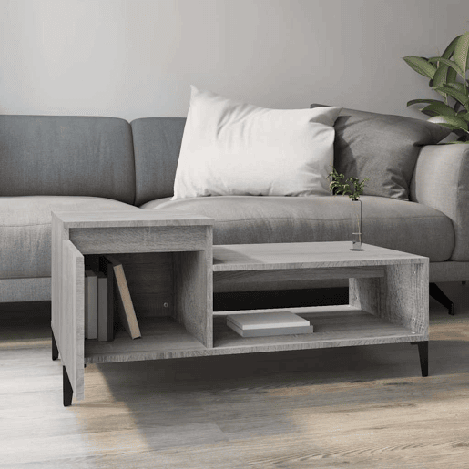 Mesa de Centro, Mesa baixa, 100x50x45 cm derivados madeira cinzento sonoma