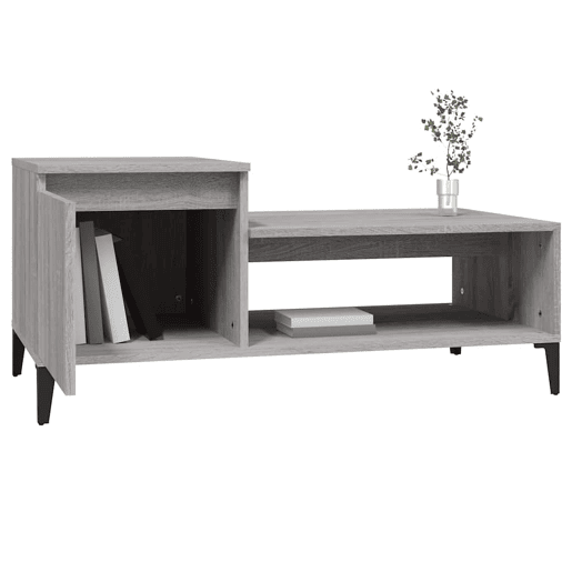 Mesa de Centro, Mesa baixa, 100x50x45 cm derivados madeira cinzento sonoma