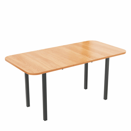 Mesa de jantar extensível em MDF - 120160 x 80 cm - para 4 a 6 pessoas - Natural