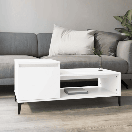 Mesa de Centro, Mesa baixa, 100x50x45 cm derivados de madeira branco