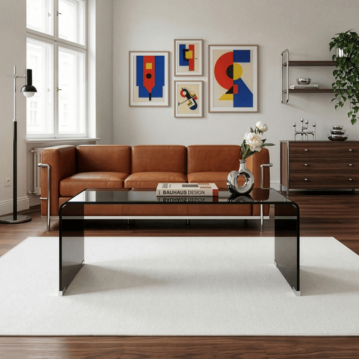 Mesa de centro Väsas montada vidro temperado 90x45x35 cm Cinzento escuro en.casa