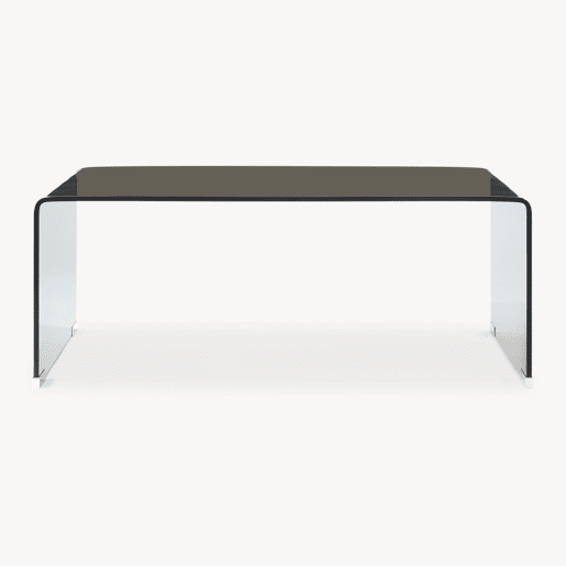 Mesa de centro Väsas montada vidro temperado 90x45x35 cm Cinzento escuro en.casa
