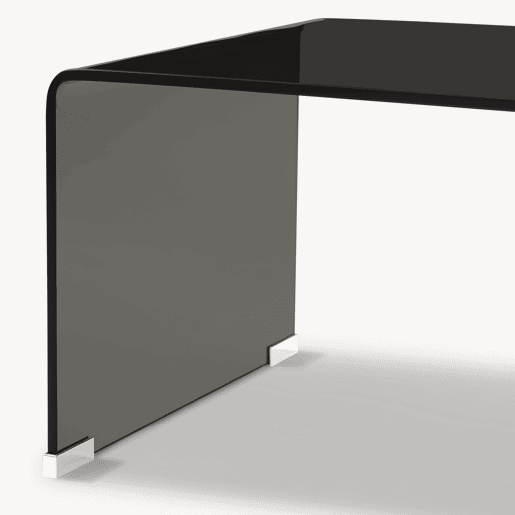 Mesa de centro Väsas montada vidro temperado 90x45x35 cm Cinzento escuro en.casa