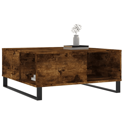Mesa de Centro, Mesa baixa, 80x80x36,5 cm derivados madeira carvalho fumado