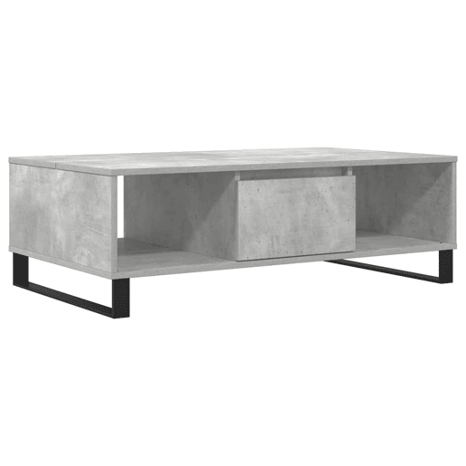 Mesa de Centro, Mesa baixa, 104x60x35 cm derivados madeira cinzento cimento