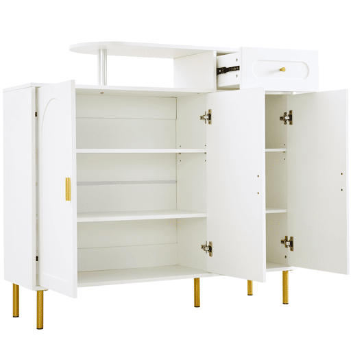 Sapateira de painel de partículas com 3 portas,branco