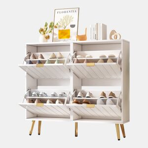 Sapateira de mdf com 4 tabuleiros,branco