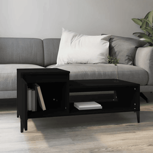 Mesa de Centro, Mesa baixa, 100x50x45 cm derivados de madeira preto