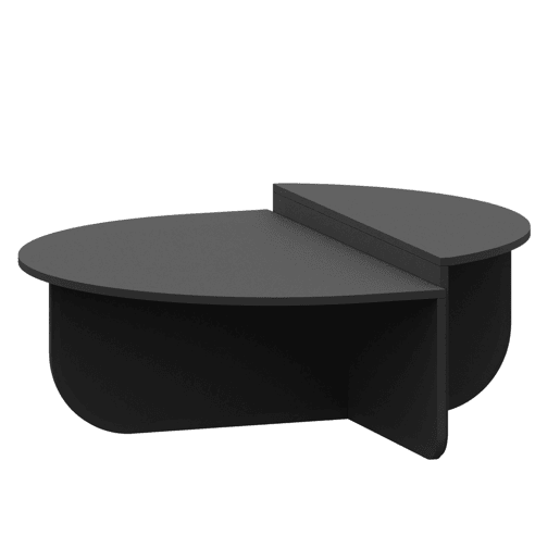 Mesa de centro Tondesdaslo com tampo duplo semi-circular 90x90x35 cm Cinzento escuro en.casa