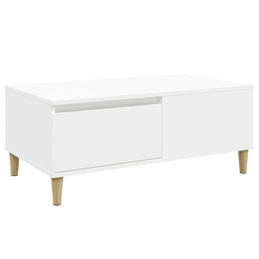 Mesa de Centro, Mesa baixa, 90x50x36,5 cm derivados de madeira branco