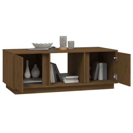 Mesa de Centro, Mesa baixa, 110x50x40cm madeira de pinho maciça castanho mel