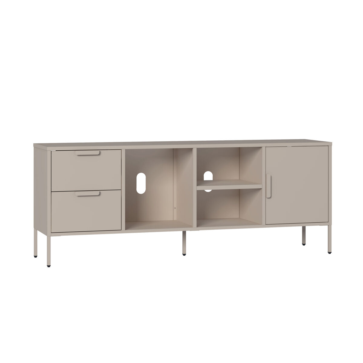 mueble de tv kliri 2 cajones 150x35x58cm - color camel encasa