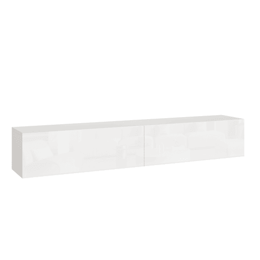 Prateleira suspensa Evaton 2 portas 180x32x30cm Branco alto brilho en.casa