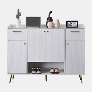 Sapateira de painel de partículas com 4 portas,branco