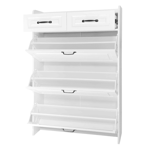 Sapateira de painel de partículas com 3 tabuleiros,branco
