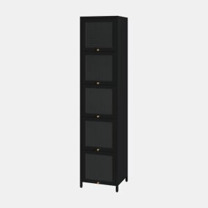 Vitrina Ostersund com 5 portas aço 174x40x35 cm Preto en.casa