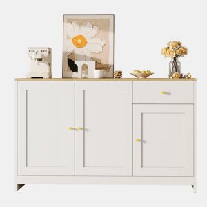 Aparador de mdf com 3 portas e 1 gaveta,branco