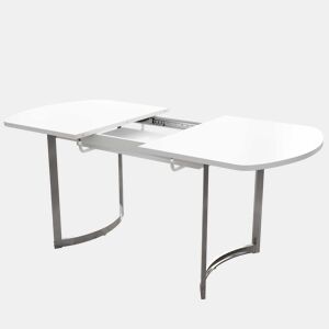 Mesa de jantar extensível para 4 a 6 pessoas em MDF - 140180 x 80 cm - Branco