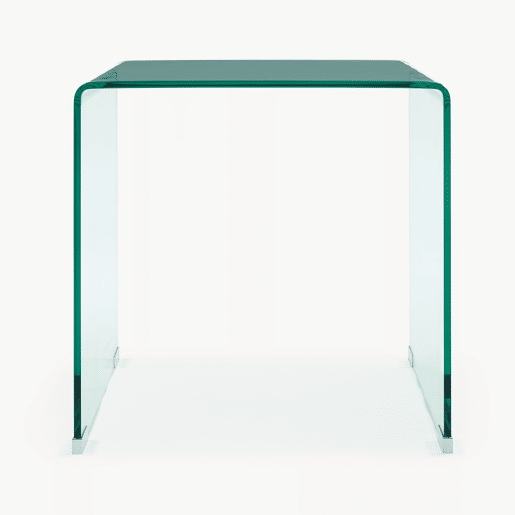 Mesa lateral de vidro Varlofrek montada 50x50x50 cm transparente en.casa