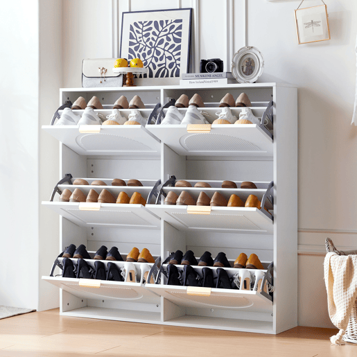 Sapateira de mdf com 6 tabuleiros,branco
