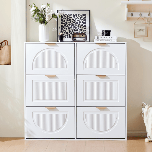 Sapateira de mdf com 6 tabuleiros,branco