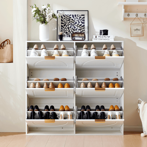 Sapateira de mdf com 6 tabuleiros,branco