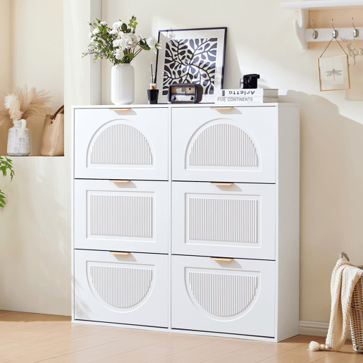 Sapateira de mdf com 6 tabuleiros,branco