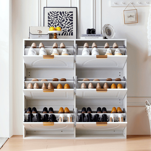 Sapateira de mdf com 6 tabuleiros,branco