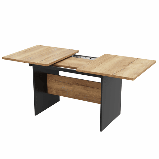 Mesa de jantar extensível para 4 a 6 pessoas - em MDF - Castanho