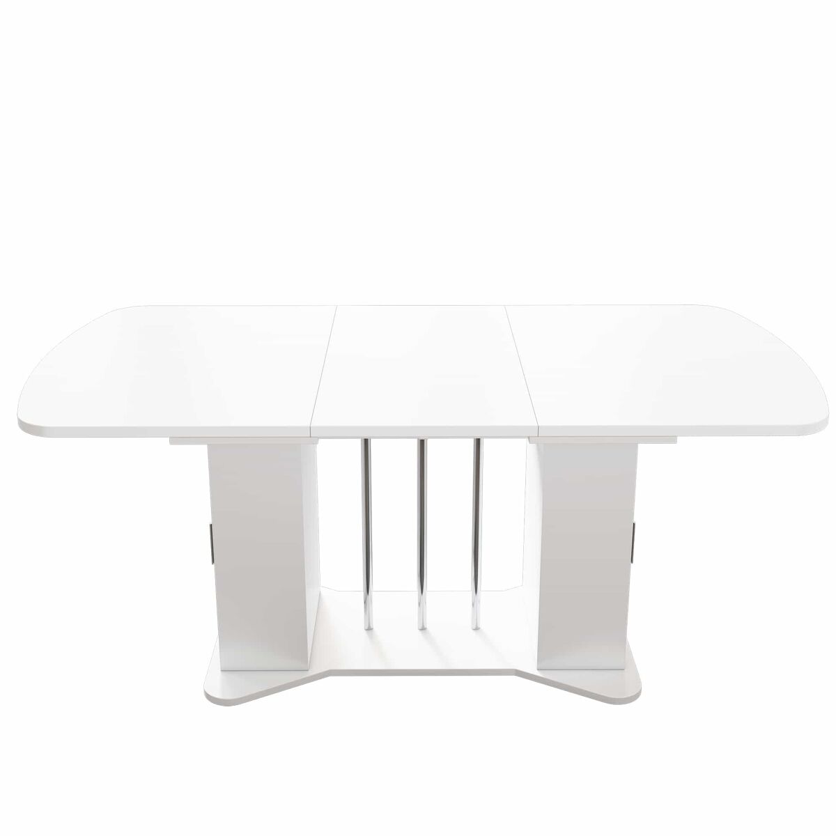 mesa de comedor extensible con almacenaje para 4 a 6 personas - 120160 x 80 cm - en mdf - blanco