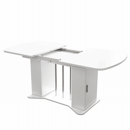 Mesa de jantar extensível com arrumação para 4 a 6 pessoas - 120160 x 80 cm - em MDF - Branco